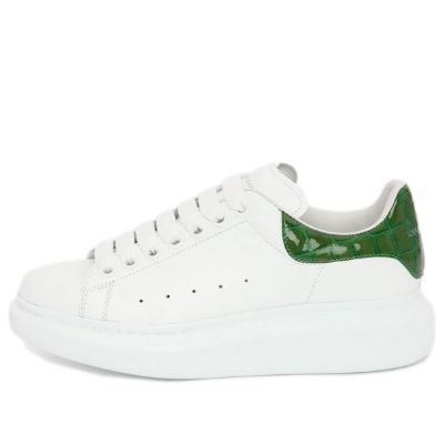 (WMNS) Alexander McQueen Oversized Sneaker 'White Green Crocodile' 553770WIAF89409 sold by KicksCrew