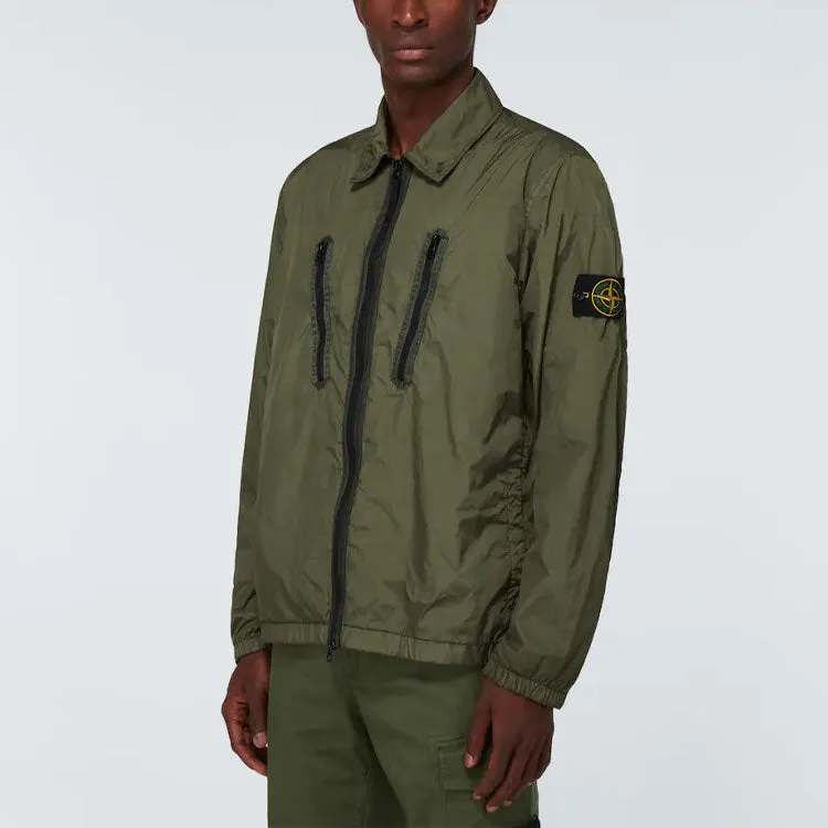 STONE ISLAND Garment Dyed Crinkle Reps Jacket 'Olive Green' 751510523-V0055 sold by KicksCrew product image thumbnail 3