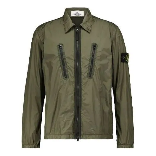 STONE ISLAND Garment Dyed Crinkle Reps Jacket 'Olive Green' 751510523-V0055 sold by KicksCrew