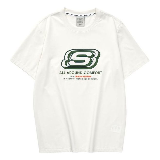 Skechers Logo T-Shirt 'White Green' L223U162-0074 sold by KicksCrew