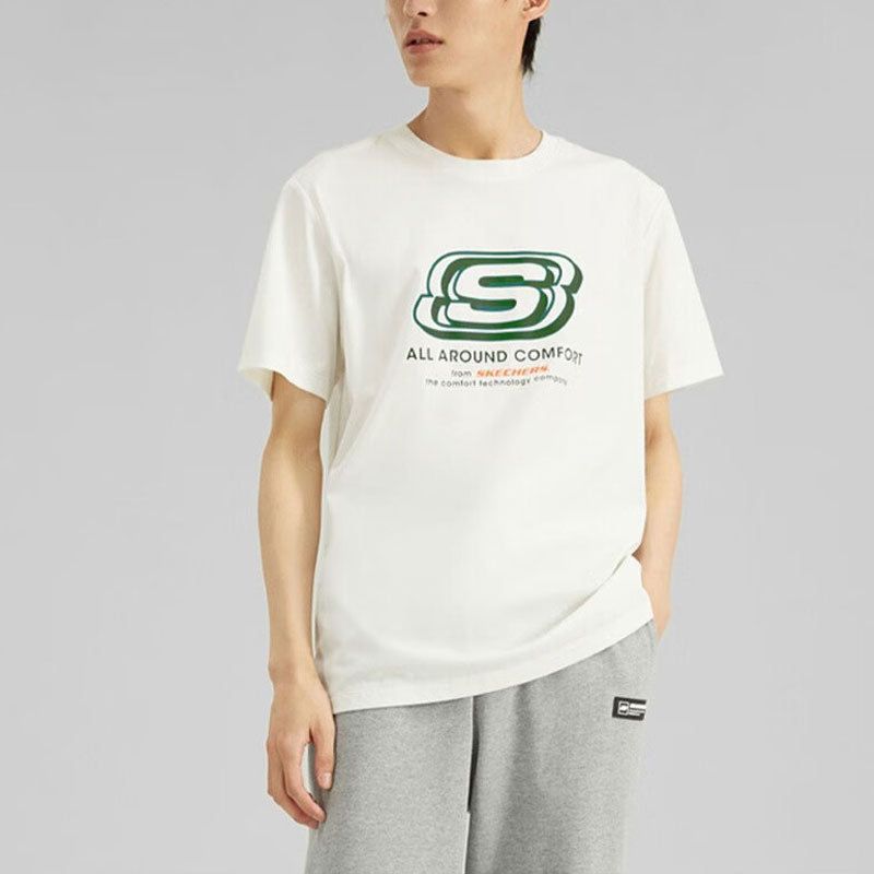 Skechers Logo T-Shirt 'White Green' L223U162-0074 sold by KicksCrew product image thumbnail 3