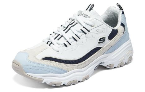 Skechers D'Lites Varsity Spirit Sneaker 'White Beige Blue' 894282-NTNV sold by KicksCrew