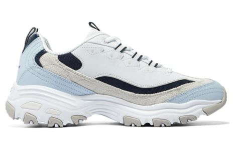 Skechers D'Lites Varsity Spirit Sneaker 'White Beige Blue' 894282-NTNV sold by KicksCrew