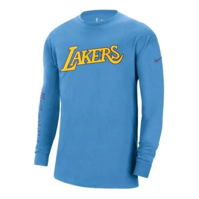 Nike x NBA Lakers 2021/22 City Edition Courtside Heavyweight Moments Long Sleeve T-Shirt 'Blue' DA7315-462 sold by KicksCrew