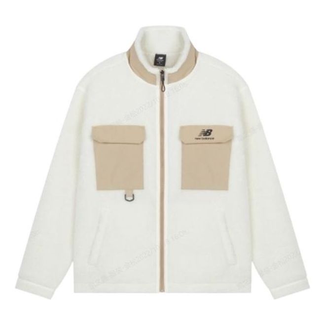 New Balance logo Sportswear Cotton Coat 'White Beige' AMJ23358-CIC sold by KicksCrew