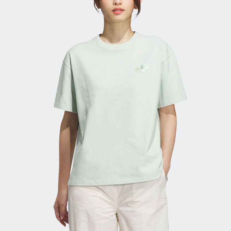 (WMNS) adidas originals Short Sleeve T-Shirt 'Green' IK8627 sold by KicksCrew product image thumbnail 2