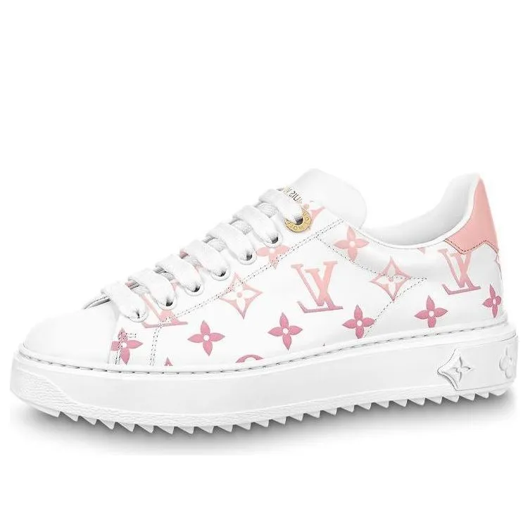 (WMNS) LOUIS VUITTON Time Out Sneakers 'White with Pink Monogram' 1AAEG2 sold by KicksCrew