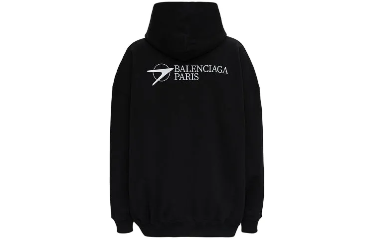 (WMNS) Balenciaga SS21 Logo otton Hoodie 'Black' 620947TKV871070 sold by KicksCrew product image thumbnail 2