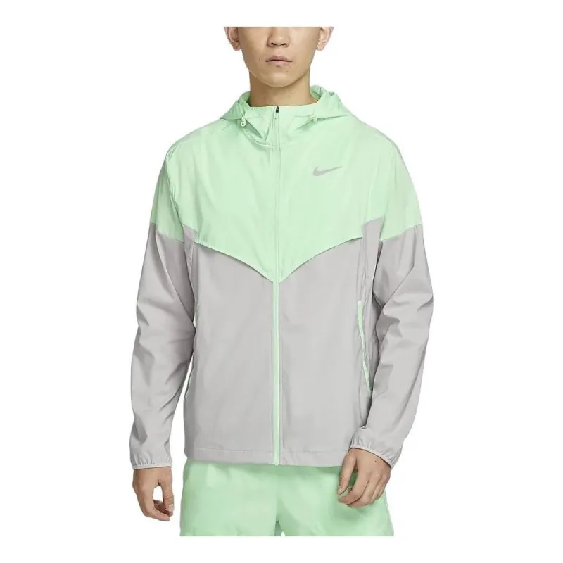 Nike Windrunner Repel Waterproof Running Jacket (Asia Sizing) 'Green Grey' FB7541-376 sold by KicksCrew