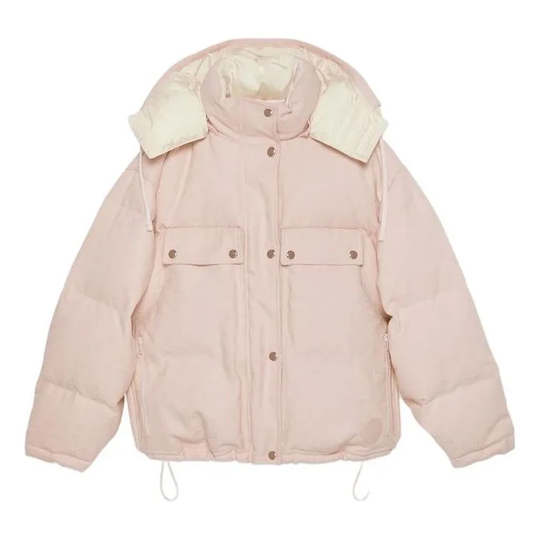 (WMNS) Gucci GG Cotton Canvas Puffer Jacket 'Light Pink' 774871-Z9AAR-5677 sold by KicksCrew