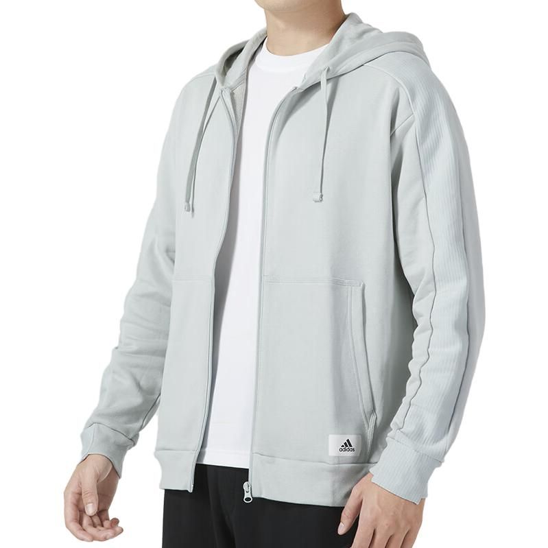 Adidas Lounge French Terry Full Zip Parka Jackets 'White' IQ3425 sold by KicksCrew product image thumbnail 5