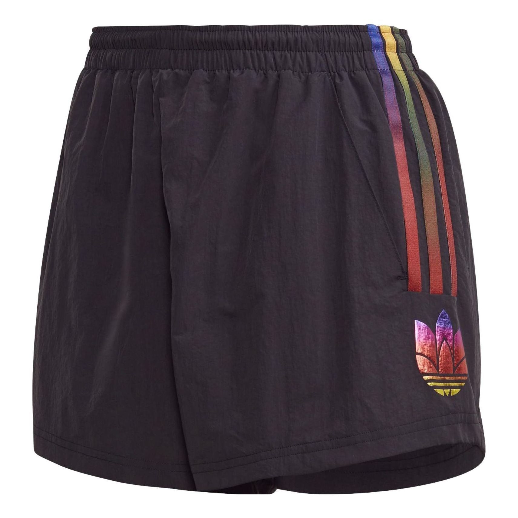 (WMNS) Adidas Originals Adicolor 3D Trefoil Shorts 'Black Yellow' GD3970 sold by KicksCrew