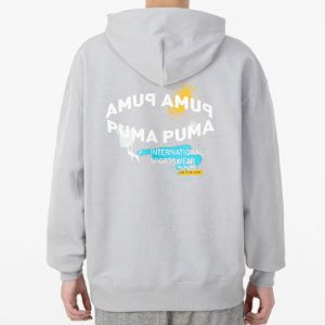 Puma Oversize Trend Graphic Logo Hoodie 'Grey' 536061-19 sold by KicksCrew
