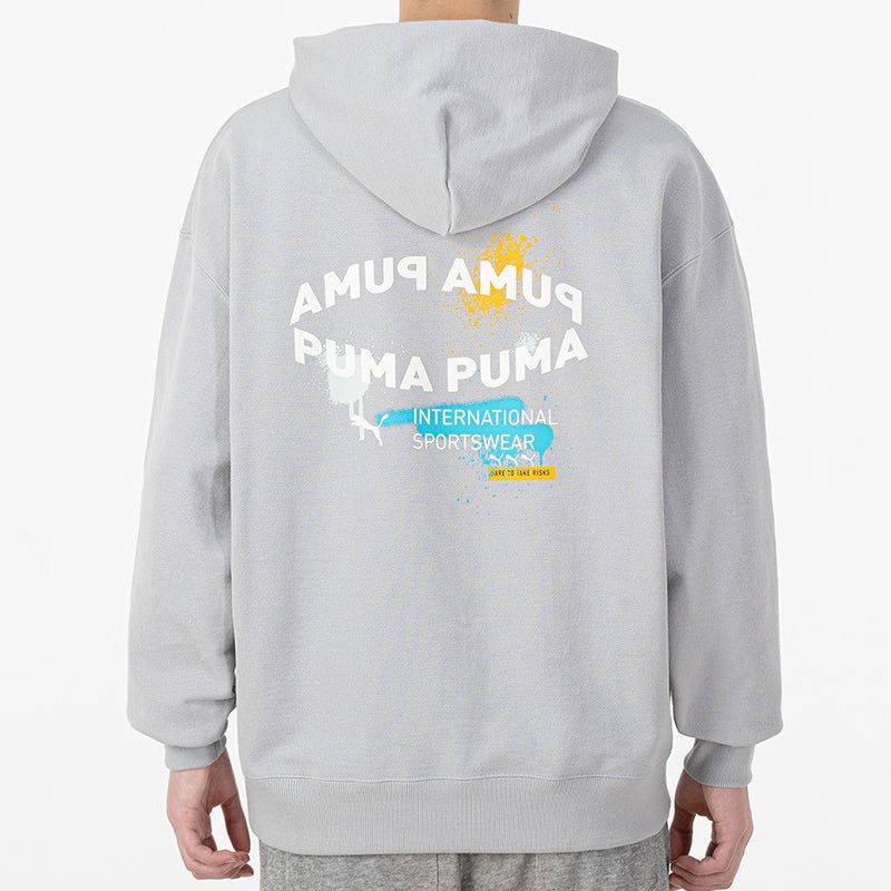 Puma Oversize Trend Graphic Logo Hoodie 'Grey' 536061-19 sold by KicksCrew product image thumbnail 4