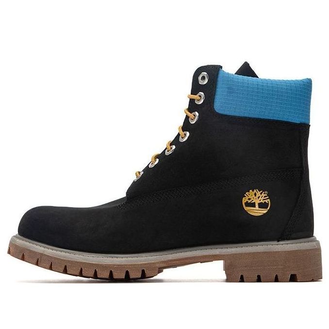 Timberland Premium 6 Inch Waterproof Boots 'Black Nubuck with Blue' A5NYZ001 sold by KicksCrew