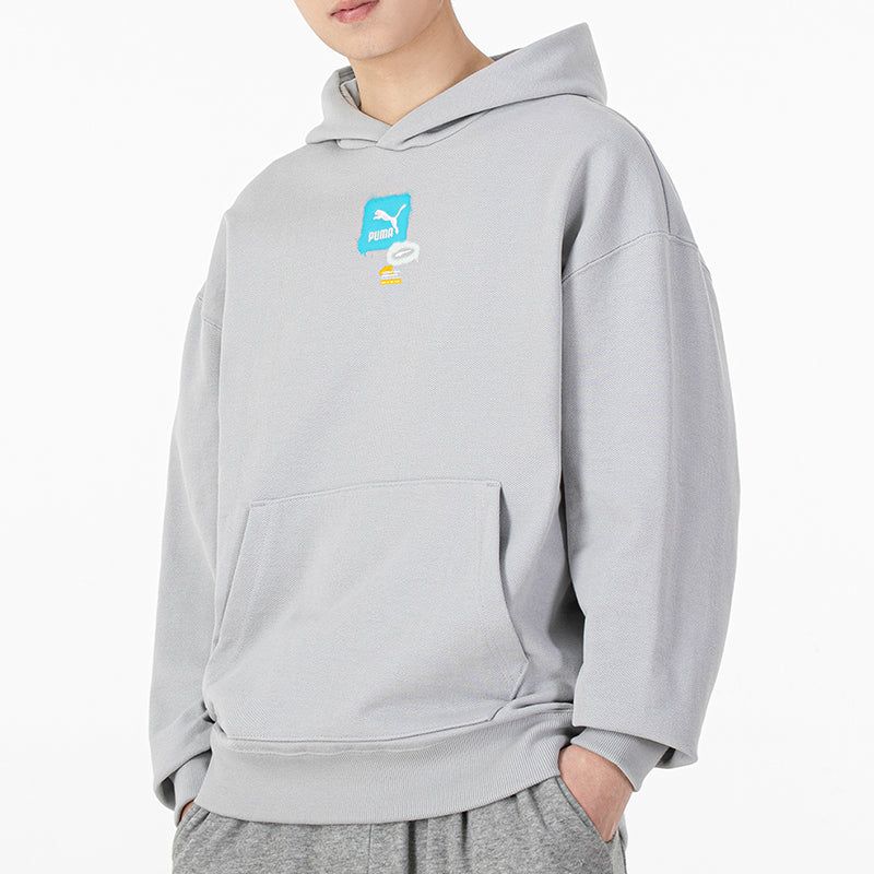 Puma Oversize Trend Graphic Logo Hoodie 'Grey' 536061-19 sold by KicksCrew product image thumbnail 5