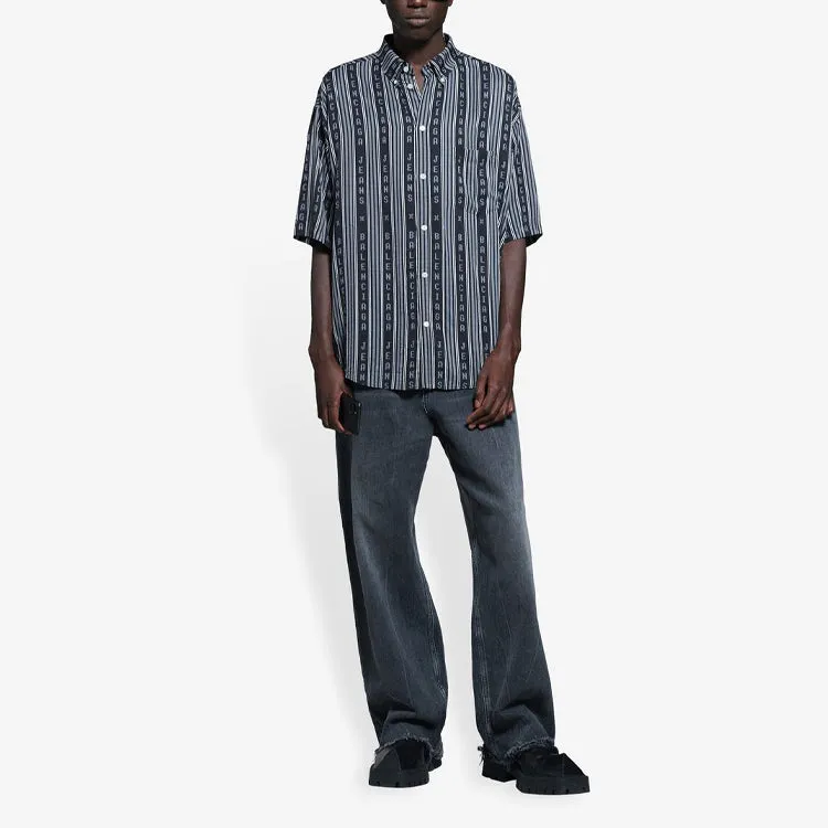 Balenciaga Striped 'Balenciaga Jeans' Shirt 'Grey Black' 647354TKL321269 sold by KicksCrew product image thumbnail 3