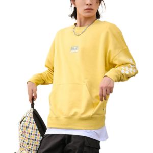 Vans Logo Printed Crew Sweater 'Yellow White Grey' VN0002BYY7O sold by KicksCrew