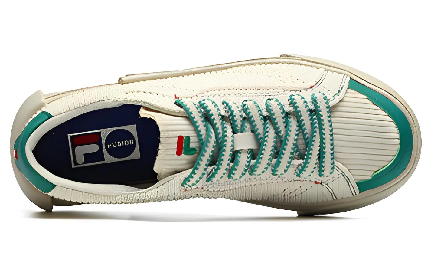 (WMNS) FILA FUSION Pop Skate Shoes 'Cream White Green' T12W218204FAA sold by KicksCrew product image thumbnail 3