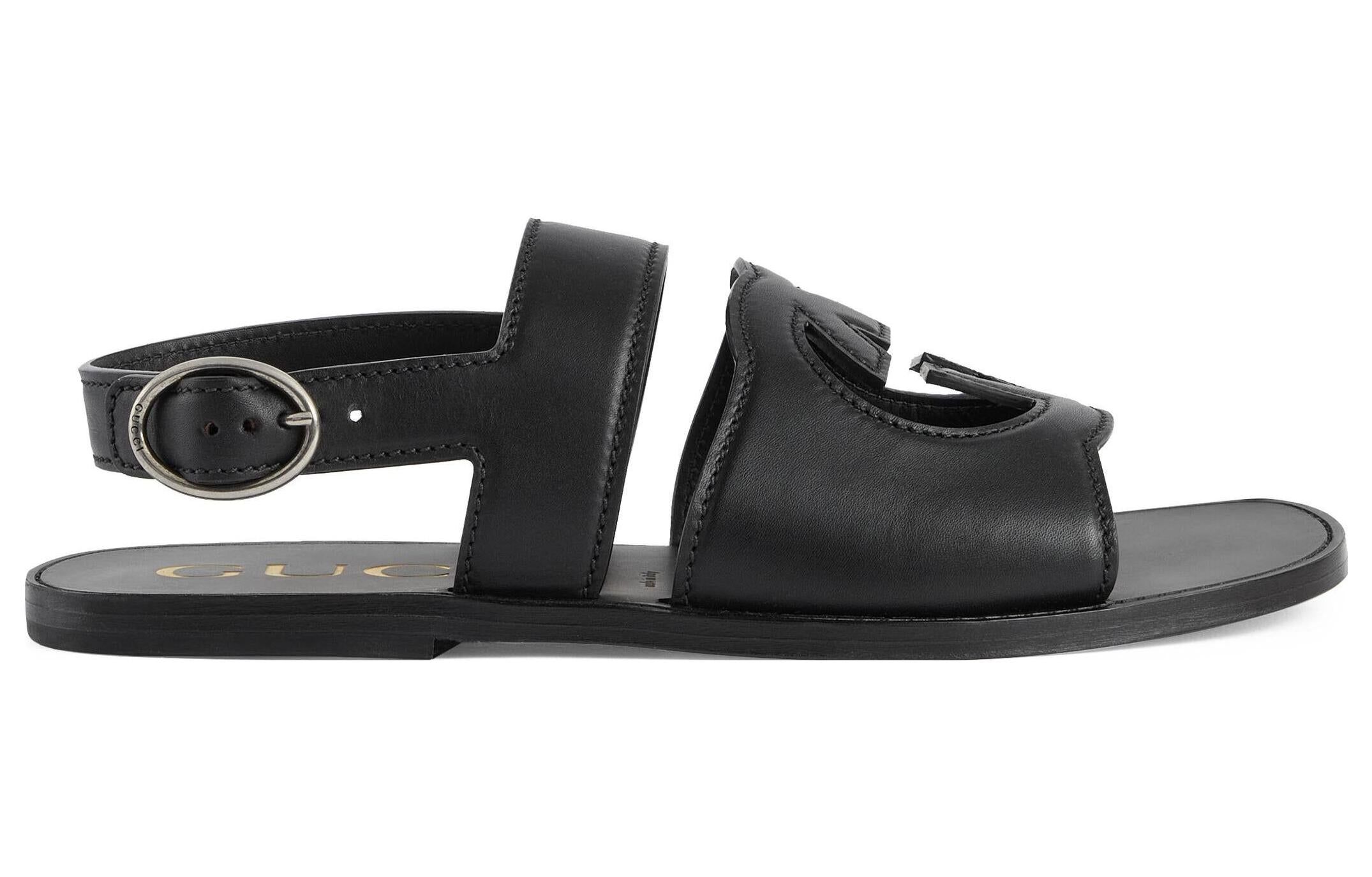 GUCCI Cut-Out Detailed Interlocking G Sandals 'Black' 723627-US000-1000 sold by KicksCrew product image thumbnail 2