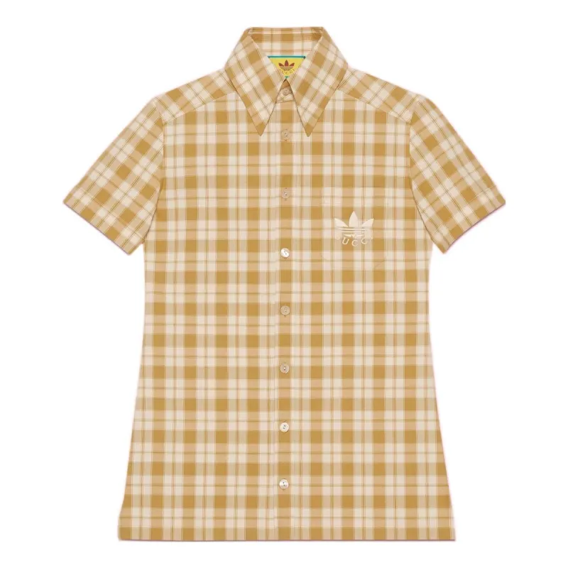 Gucci x adidas Check Cotton Shirt 'Beige White' 702098-ZAJPU-9228 sold by KicksCrew