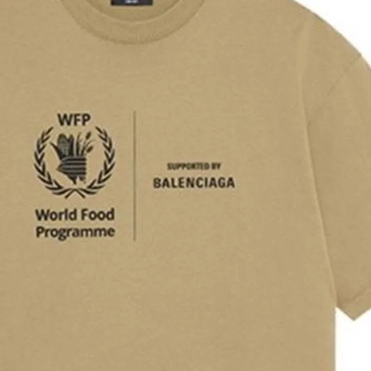 (WMNS) Balenciaga x World Food Program T-Shirt 'Beige' 612965THV849605 sold by KicksCrew product image thumbnail 3