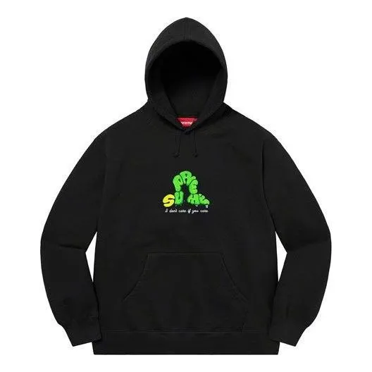 Supreme Don't Care Hooded Sweatshirt 'Black Green' SUP-SS21-505 sold by KicksCrew