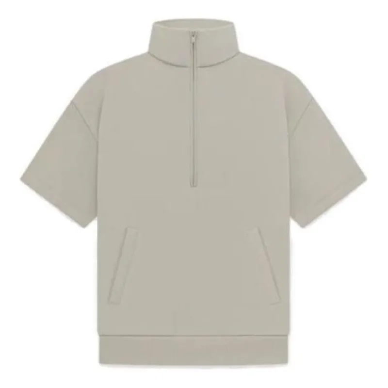 Fear of God Essentials Drop2 SS23 3/4 Sleeve Half Zip Pullover 'Seal' 192BT224313F sold by KicksCrew