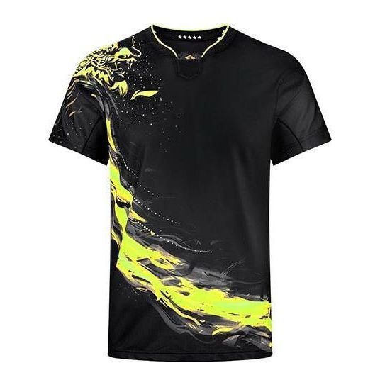Li-Ning Fast-Dry Table Tennis Dragon T-Shirt 'Black Yellow' AAYR357-2 sold by KicksCrew