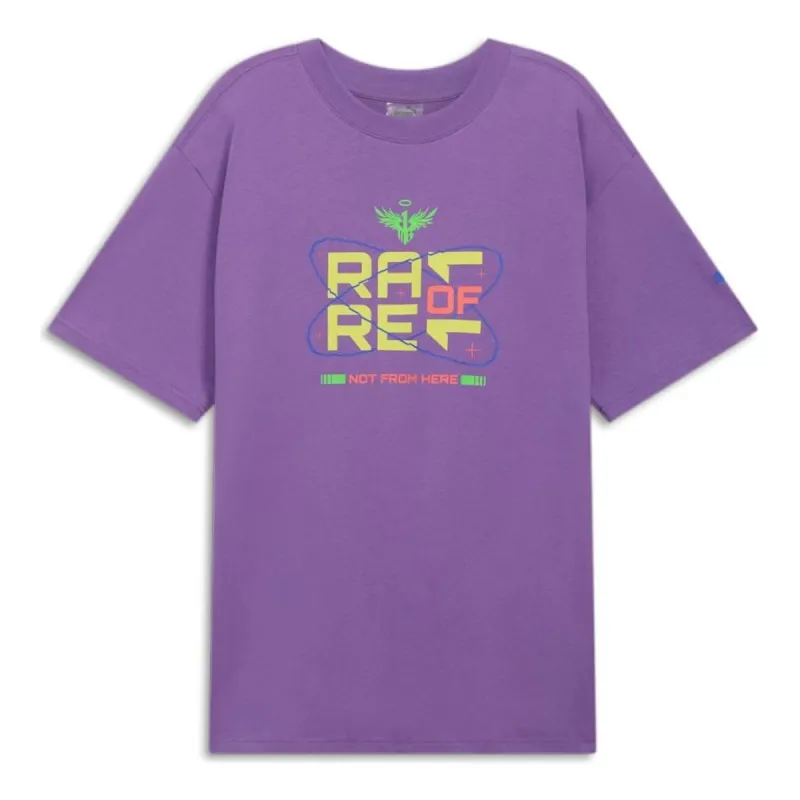PUMA x Melo Spark Basketball T-shirt 'Purple' 627742-02 sold by KicksCrew