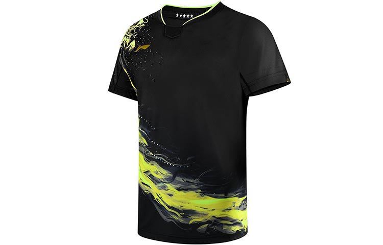 Li-Ning Fast-Dry Table Tennis Dragon T-Shirt 'Black Yellow' AAYR357-2 sold by KicksCrew product image thumbnail 2