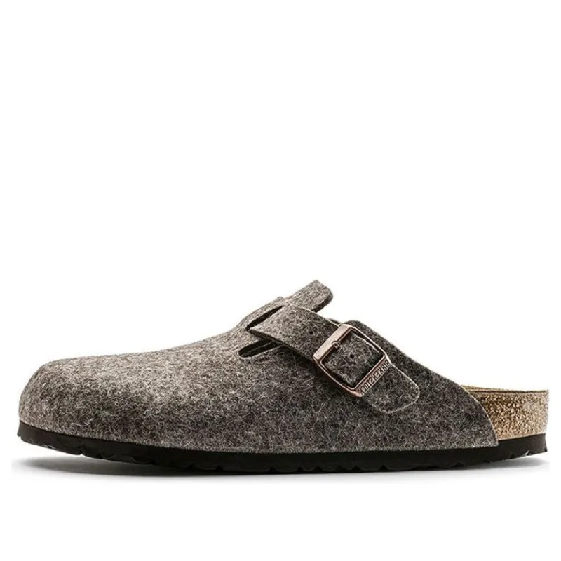 Birkenstock Boston Wool Felt Sandals 'Cacao' 0160583 sold by KicksCrew