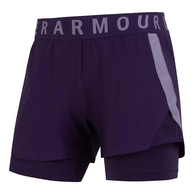 (WMNS) Under Armour Play Up 2In1 Short 'Purple' 1351981-570 sold by KicksCrew