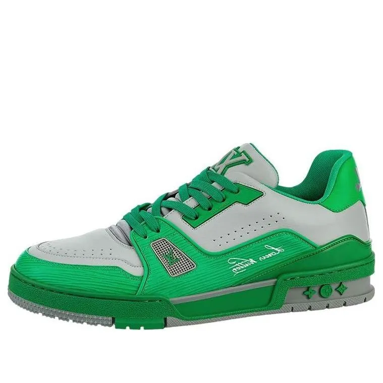 LOUIS VUITTON Trainer Sneakers 'Green Grey' 1AA6VF sold by KicksCrew