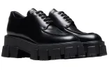(WMNS) PRADA Monolith Brushed Calf Derby Shoes 'Black' 1E708L_B4L_F0002_F_A055 sold by KicksCrew
