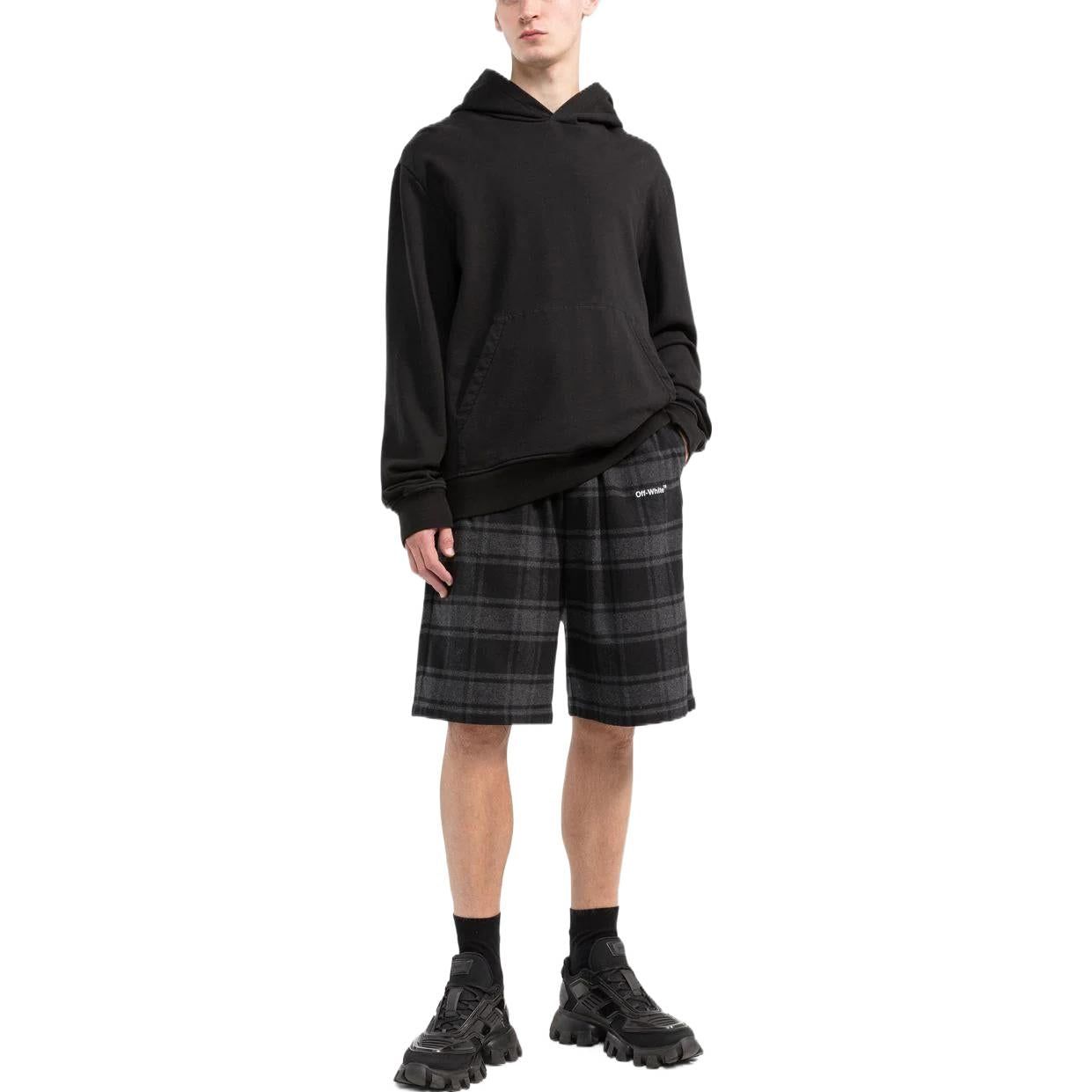 Off-White Check-Print Shorts 'Black Grey' OMCB058C99FAB0010501 sold by KicksCrew product image thumbnail 2