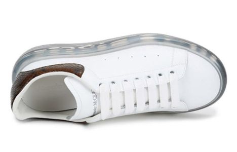 Alexander McQueen Oversized Transparent Sole Sneaker 'White Brown Crocodile' 645872WHZ4P9311 sold by KicksCrew