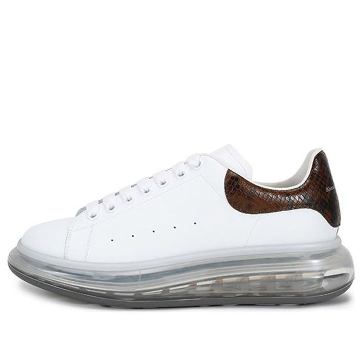 Alexander McQueen Oversized Transparent Sole Sneaker 'White Brown Crocodile' 645872WHZ4P9311 sold by KicksCrew