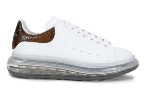 Alexander McQueen Oversized Transparent Sole Sneaker 'White Brown Crocodile' 645872WHZ4P9311 sold by KicksCrew