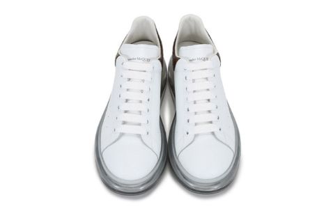 Alexander McQueen Oversized Transparent Sole Sneaker 'White Brown Crocodile' 645872WHZ4P9311 sold by KicksCrew