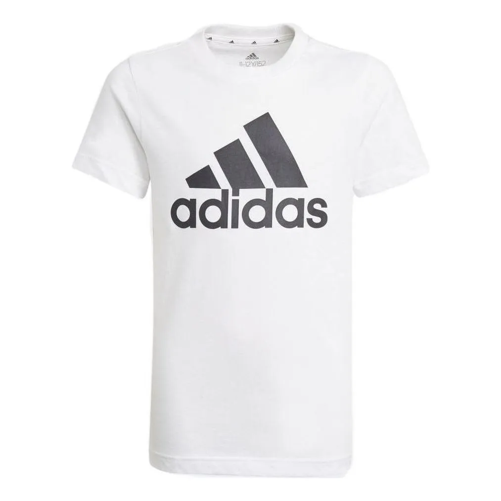 (GS) adidas Essentials T-Shirt Asia Sizing 'White Black' GN3994 sold by KicksCrew