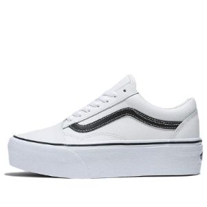 (WMNS) Vans Old Skool Stackform Leather 'White Black' VN0A7Q5MTWB sold by KicksCrew