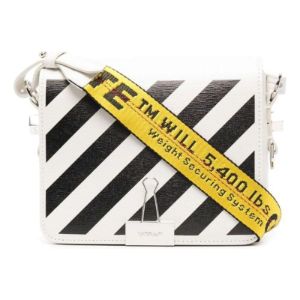 (WMNS) Off-White Diag Logo-plaque Shoulder Bag 'White Black' OWNN018F21LEA0030110 sold by KicksCrew