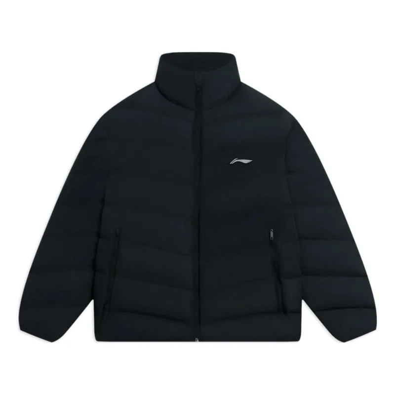 Li-Ning Essential Logo Down Jacket 'Black' AYMS267-1 sold by KicksCrew