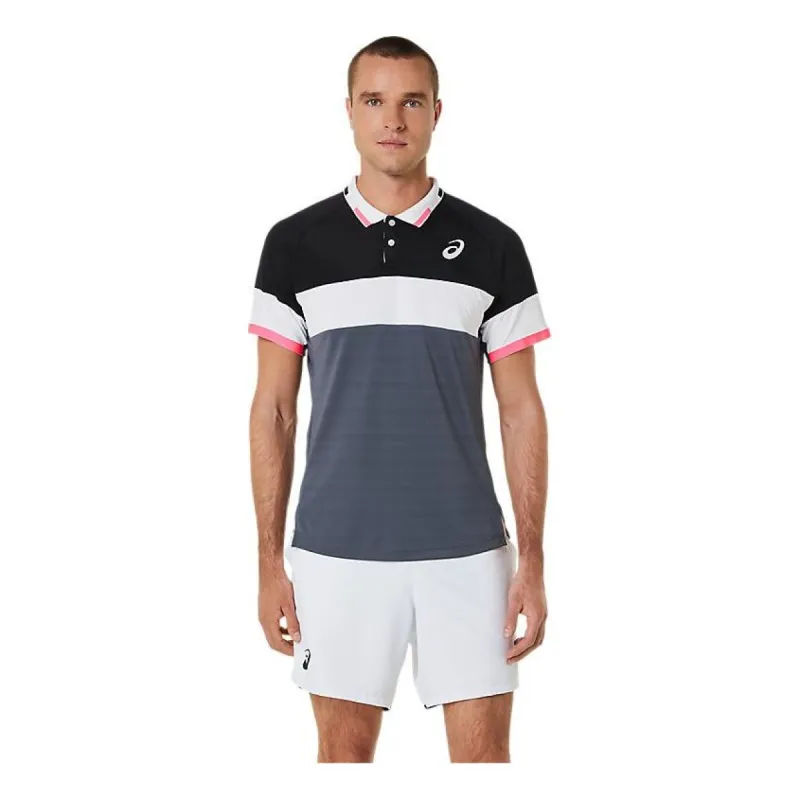 ASICS Match Polo Shirt 'Performance Black Carrier Grey' 2041A246-003 sold by KicksCrew