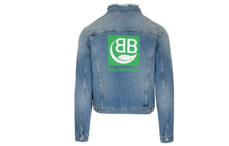 Balenciaga Back Logo Denim Jacket 'Blue Green' 606170TDW144065 sold by KicksCrew product image thumbnail 2