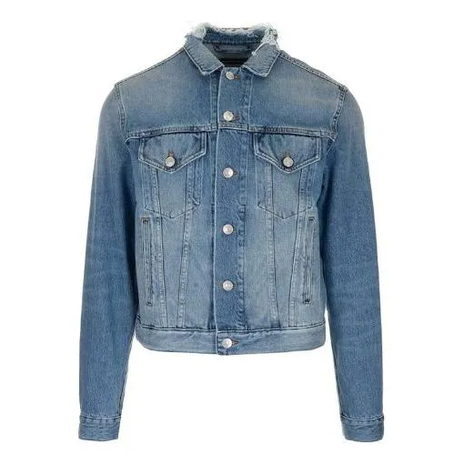 Balenciaga Back Logo Denim Jacket 'Blue Green' 606170TDW144065 sold by KicksCrew