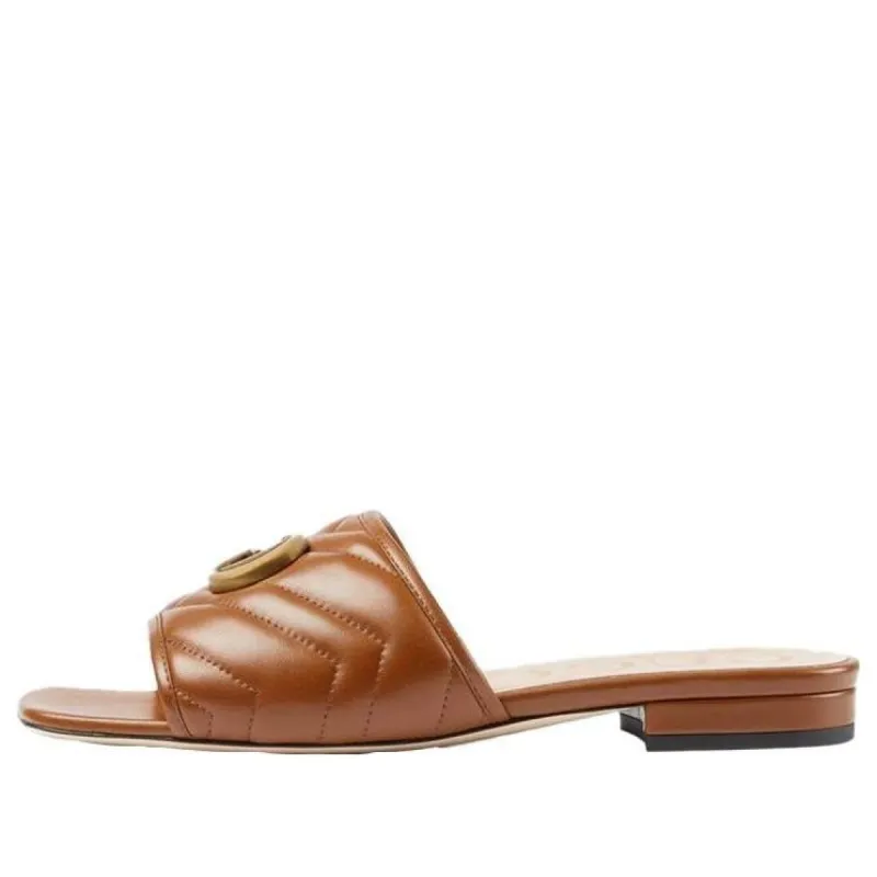 (WMNS) Gucci Double G Slide Sandals 'Brown' 646169-BKO60-2535 sold by KicksCrew