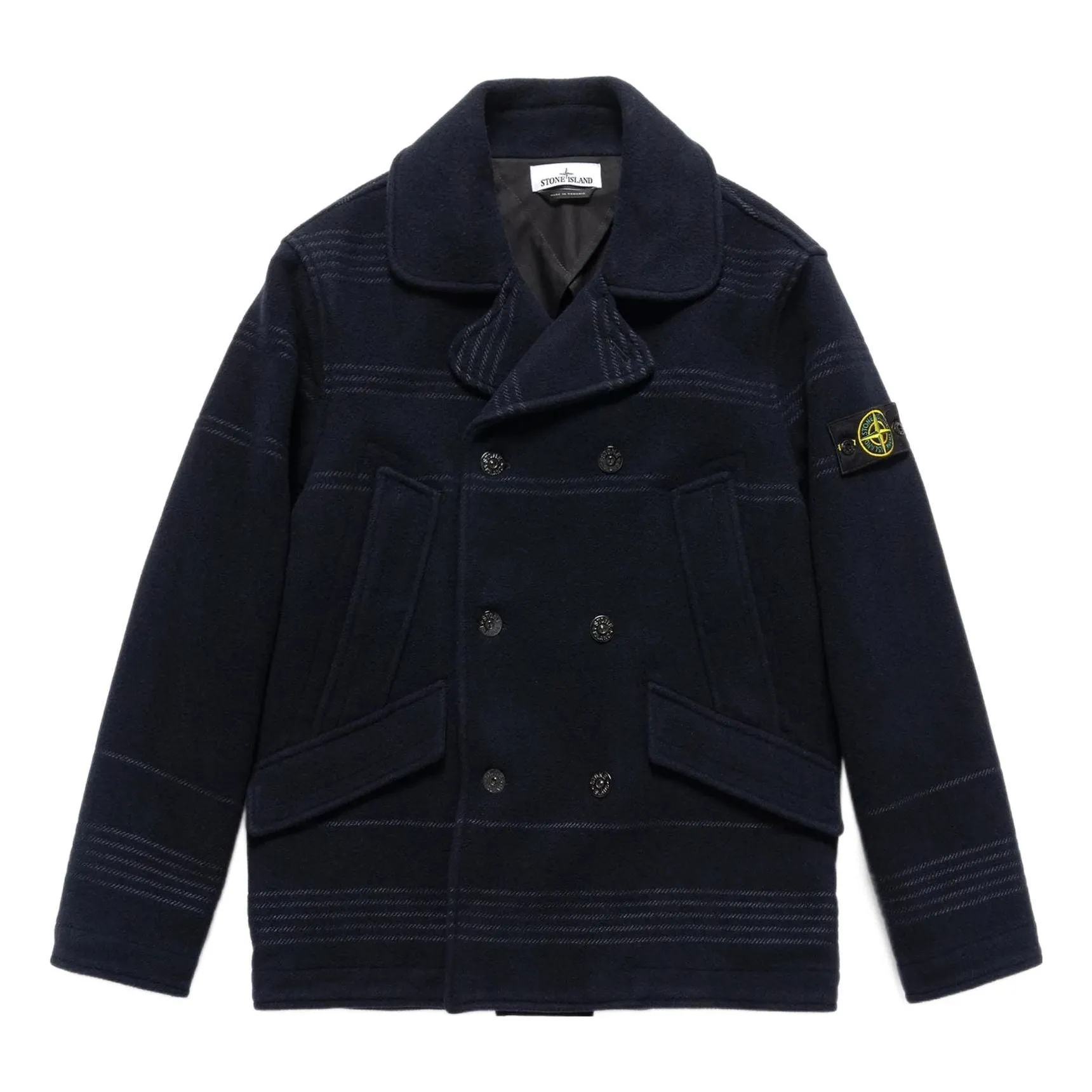 STONE ISLAND Double-Breasted Logo Patch Jacket 'Black' 771542952-V0020 sold by KicksCrew