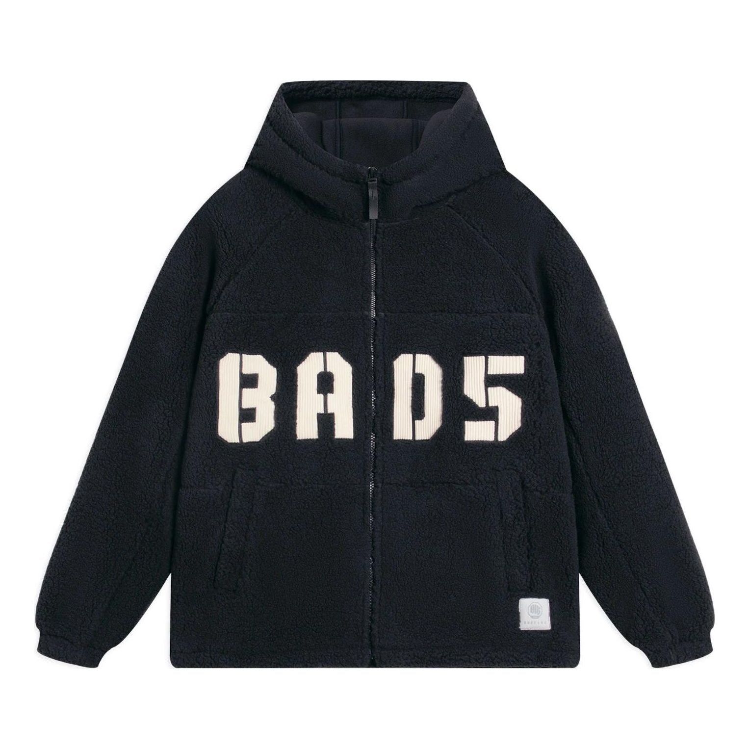 Li-Ning BadFive Logo Fleece Full Zip Jacket 'Black White' AFDSA69-5 sold by KicksCrew
